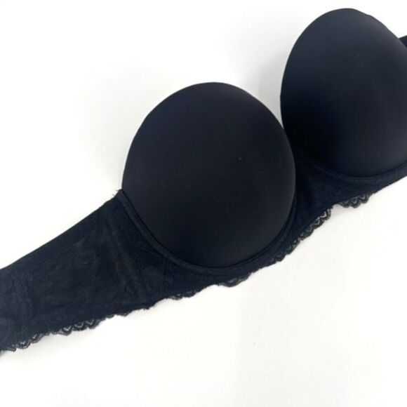 Torrid Bombshell Black Everyday Strapless Bra 38DDD Lace 38F - Picture 2 of 10